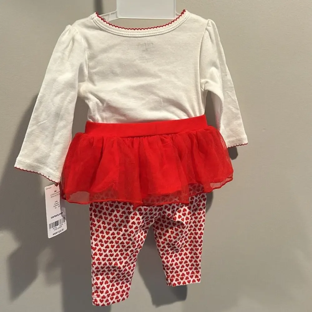 Carter’s 3 Month Baby Valentine’s Day Tutu Two-Piece‎ Set